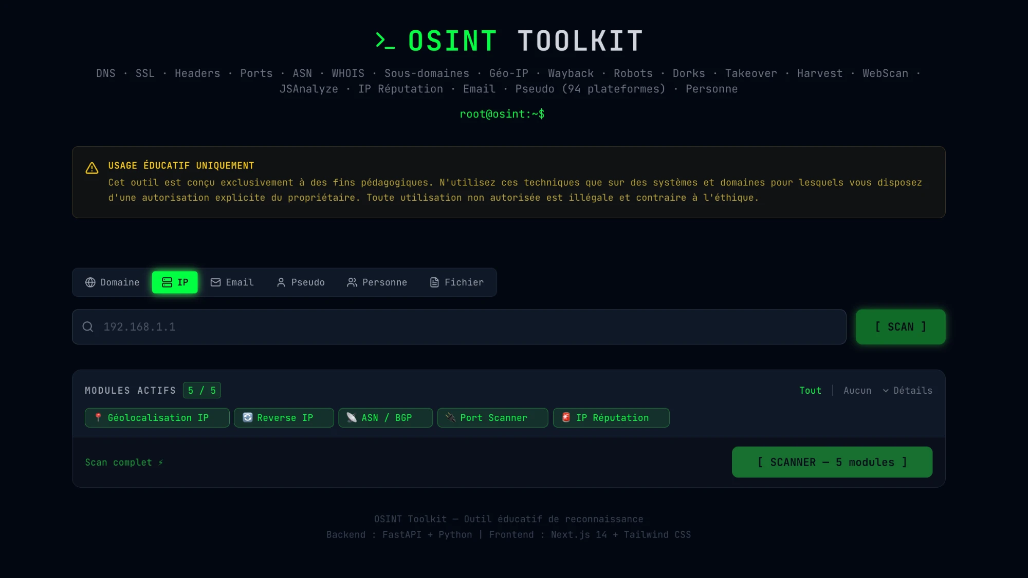 OSINT Toolkit screenshot 2